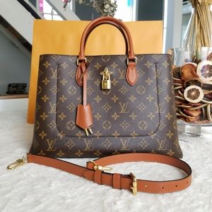💕VERY RARE Authentic LV Flower Lock Satchel Monogram